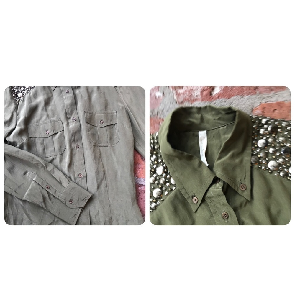 Love Sam Green beaded silk blouse - Picture 6 of 8